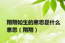 翔翔如生的意思是什么意思（翔翔）