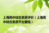 上海高中综合素质评价（上海高中综合素质平台登陆）