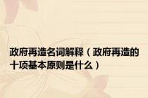 政府再造名词解释（政府再造的十项基本原则是什么）