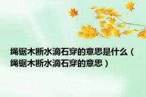 绳锯木断水滴石穿的意思是什么（绳锯木断水滴石穿的意思）