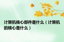 计算机核心部件是什么（计算机的核心是什么）
