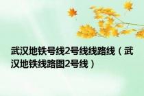武汉地铁号线2号线线路线（武汉地铁线路图2号线）