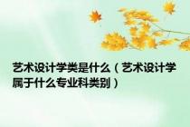 艺术设计学类是什么（艺术设计学属于什么专业科类别）