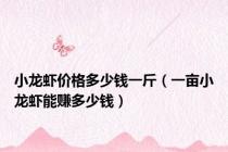 小龙虾价格多少钱一斤（一亩小龙虾能赚多少钱）