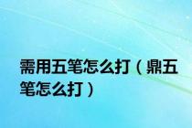 需用五笔怎么打（鼎五笔怎么打）