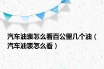 汽车油表怎么看百公里几个油（汽车油表怎么看）