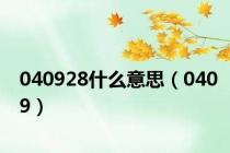 040928什么意思（0409）
