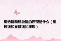 望远镜和显微镜的原理是什么（望远镜和显微镜的原理）