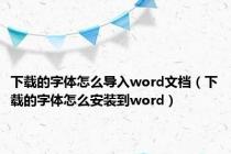 下载的字体怎么导入word文档（下载的字体怎么安装到word）