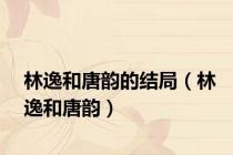 林逸和唐韵的结局（林逸和唐韵）