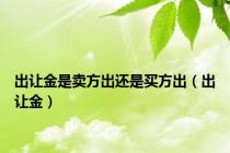 出让金是卖方出还是买方出（出让金）