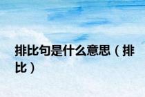 排比句是什么意思（排比）