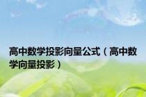 高中数学投影向量公式（高中数学向量投影）
