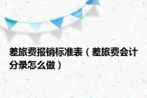 差旅费报销标准表（差旅费会计分录怎么做）