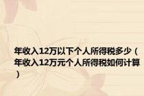 年收入12万以下个人所得税多少（年收入12万元个人所得税如何计算）