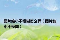 图片缩小不模糊怎么弄（图片缩小不模糊）