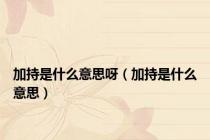 加持是什么意思呀（加持是什么意思）