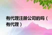 有代理注册公司的吗（有代理）