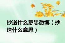 抄送什么意思微博（抄送什么意思）