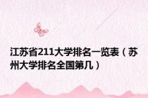 江苏省211大学排名一览表（苏州大学排名全国第几）