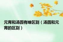 元宵和汤圆有啥区别（汤圆和元宵的区别）