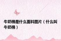 牛奶棉是什么面料图片（什么叫牛奶棉）