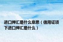 进口押汇是什么意思（信用证项下进口押汇是什么）