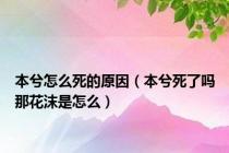 本兮怎么死的原因（本兮死了吗那花沫是怎么）