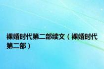 裸婚时代第二部续文（裸婚时代第二部）