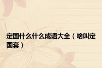 定国什么什么成语大全（啥叫定国套）