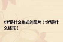 tiff是什么格式的图片（tiff是什么格式）