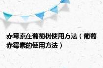 赤霉素在葡萄树使用方法（葡萄赤霉素的使用方法）