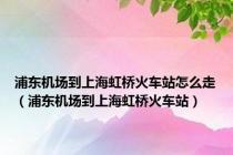 浦东机场到上海虹桥火车站怎么走（浦东机场到上海虹桥火车站）