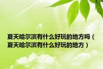 夏天哈尔滨有什么好玩的地方吗（夏天哈尔滨有什么好玩的地方）