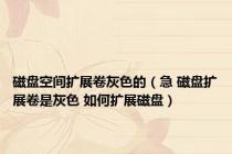 磁盘空间扩展卷灰色的（急 磁盘扩展卷是灰色 如何扩展磁盘）