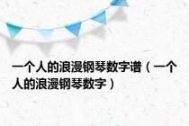 一个人的浪漫钢琴数字谱（一个人的浪漫钢琴数字）