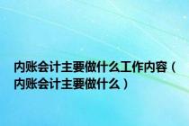 内账会计主要做什么工作内容（内账会计主要做什么）