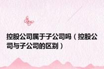控股公司属于子公司吗（控股公司与子公司的区别）