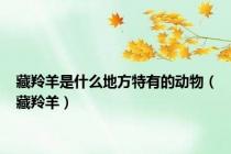 藏羚羊是什么地方特有的动物（藏羚羊）
