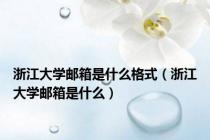 浙江大学邮箱是什么格式（浙江大学邮箱是什么）