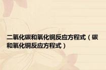 二氧化碳和氧化铜反应方程式（碳和氧化铜反应方程式）