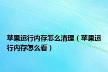 苹果运行内存怎么清理（苹果运行内存怎么看）