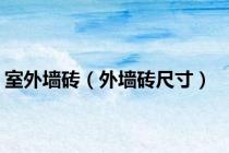 室外墙砖（外墙砖尺寸）