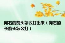 向右的箭头怎么打出来（向右的长箭头怎么打）