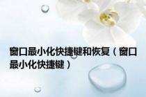 窗口最小化快捷键和恢复（窗口最小化快捷键）