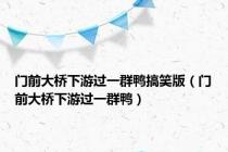 门前大桥下游过一群鸭搞笑版（门前大桥下游过一群鸭）
