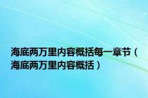海底两万里内容概括每一章节（海底两万里内容概括）