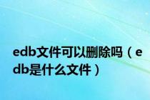 edb文件可以删除吗（edb是什么文件）