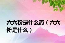 六六粉是什么药（六六粉是什么）