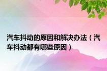 汽车抖动的原因和解决办法（汽车抖动都有哪些原因）